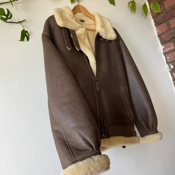 Vintage Sawyer of Napa Men's Leather Sheepskin Jacket - Picture 2 of 10